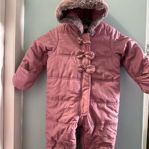 Impressions Pink Baby Snowsuit with Faux Fur Trim